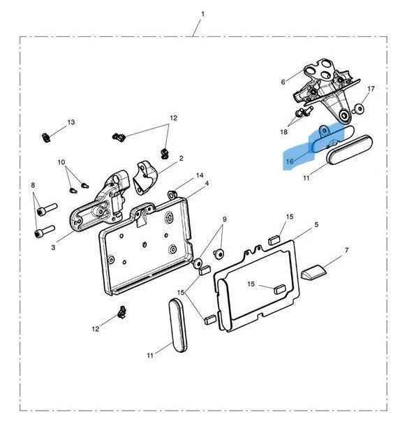 Nuevo soporte reflector guardabarros trasero Triumph Bonneville 17-22 OEM, montaje # T9750740 Foto 2 de 4