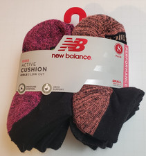 New Balance Performance Girls Active Cushion Low Cut Socks 8 Pairs New Sz Small