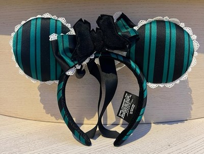 Disney World Haunted Mansion Hitchhiking Ghosts Ears Hat In Green And Black New Haunted Mansion Headband Set!!?? How cute are the  main image 2