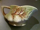 VTG 1940's McCoy Glazed Pottery "PINECONE" Pattern  Creamer In Green  & Brown