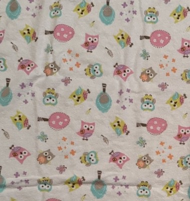 Bananafish Owl Baby Receiving Blanket Flannel Tree Butterfly Flower Pink 28x29 
