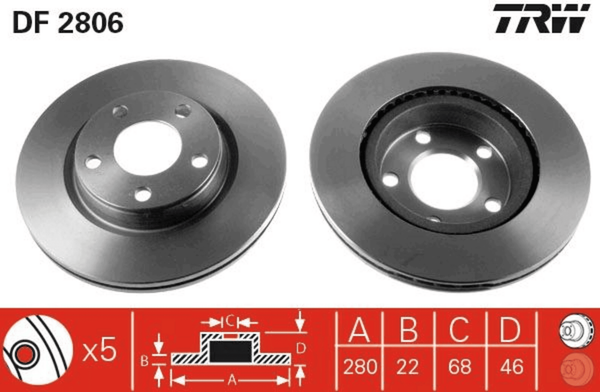 2X Bremsscheibe Vorderachse Hinterachse FüR Audi Seat Vw A4 B5 Avant B6-image