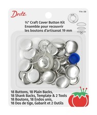 Dritz 114-30 Craft Cover Button Kit with Tools, Size 30 3/4-Inch , Nickel