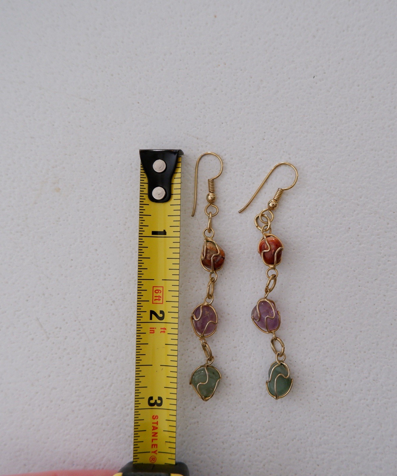 Handcrafted Wire-Wrapped Multicolor Dangle Earrin… - image 3