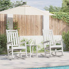 Garden Rocking Chair Plastic White 70x92x108 cm 2-Seater Weatherproof Outdoor