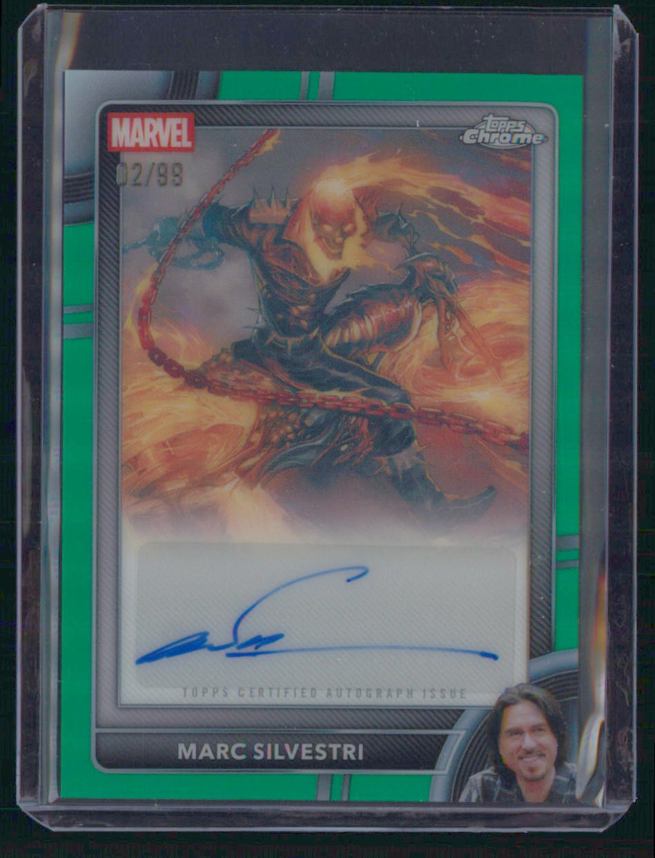 2026 Topps Chrome Marvel Marc Silvestri Green Refractor Auto /99 AA-MS