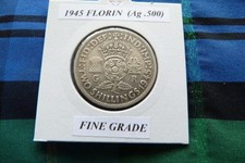 FINE? 1945 FLORIN  (Ag .500)  George VI pre 1947