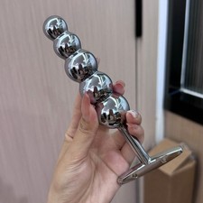 5 Balls Butt Plug Massager Stainless Steel Anal Dilator Sex Toy for Women Men US