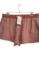 Feat NWT Women's Blanket Pull On Drawstring Waist Shorts Orange XXL