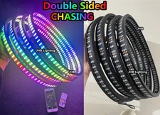 SALE Set 4x 15.5" TRIPLE ROW Double-Sided CHASING FLOW LED Wheel Ring Rim Lights
