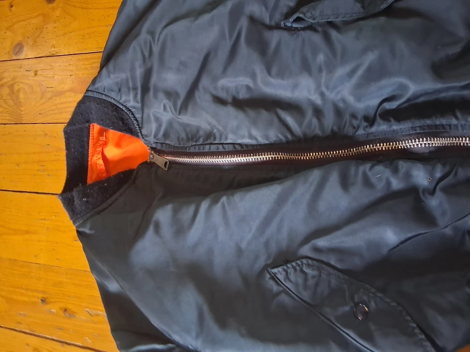 VTG Alpha Industries MA-1 Flyers Blue Bomber Jacket Size Men’s XL Made USA - Image 2 of 4