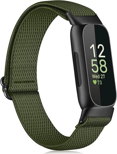 Elastic Band for Fitbit Inspire 3 Adjustable Stretchy Nylon Loop Strap Wristband