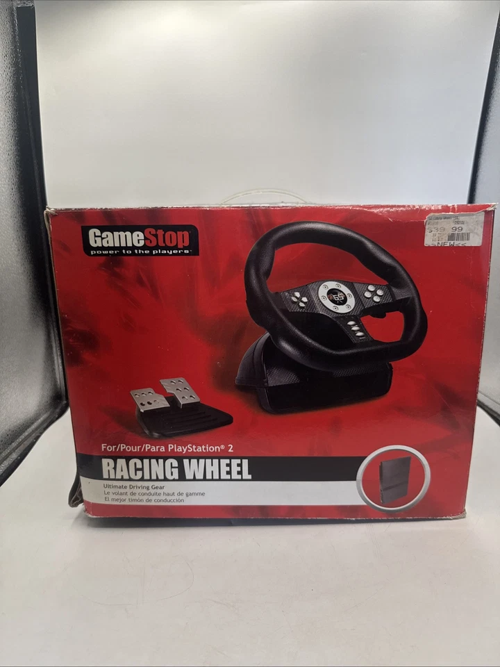 GameStop GS Wired Racing Steering Wheel & Pedals for PlayStation 2 -UNTESTED - Image 2 of 4