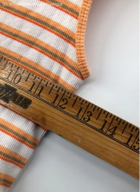 Arizona Orange Stripe Y2K 100% Cotton Summer Tank Top - Size M - Изображение 4 из 4
