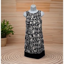 ALYX Dress Black White Geometric Print Sleeveless Sheath Knee Length Size 6