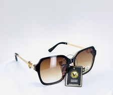 VG 8VG29517 BLACK GOLD Womens Classic Square Full Rim Sunglasses Amber Lens