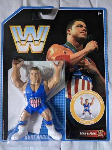 WWE MATTEL RETRO ACTION FIGURE ON CARD - KURT ANGL...
