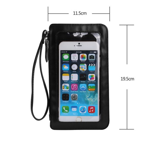 Black Touch Screen Crossbody Bag Wallet Case For iPhone 16 / 16 Pro / 16 Pro Max - Picture 2 of 8