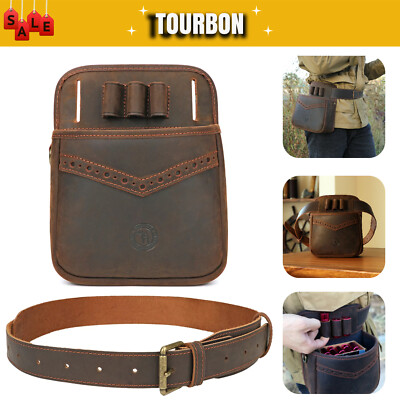 TOURBON Jagd Munition Aufbewahrungstasche Leder Schießen Schrotflinte Shells Bag