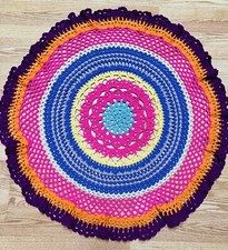 Lotus Mandala HANDMADE Crochet AFGHAN Knit Chair COUCH Lap THROW Bed BLANKET