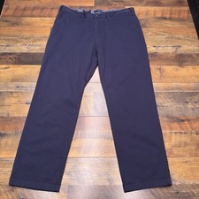 Nautica Soft Twill Pants Mens 36x30 Navy Blue Stretch Classic Fit Mid Rise New