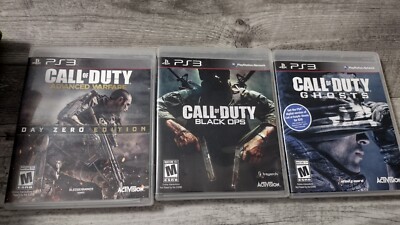 Call of Duty Black Ops 1 Advanced Warfare Ghost PS3 Lot Bundle COD Good Cond.