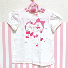 Mezzo Piano Kids T-shirt White Cherry Ribbon Pink Heart Approx. H 130cm Rare JP