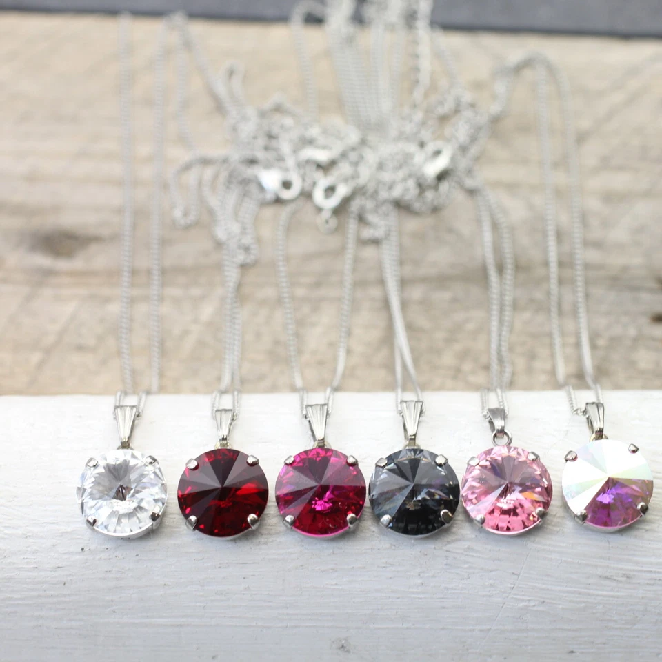 Halskette mit Anhänger 14 mm Rivoli Swarovski Kristall  Swarovski Schmuck - Bild 4 von 4