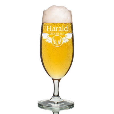 Leonardo Pilsglas Biertulpe mit Gravur Ähren personalisiert mann bier bierglas