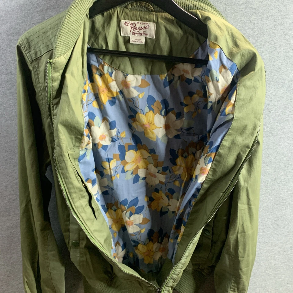 Original Penguin Windbreaker Jacket Men’s Small Olive Green Full Zip Long Sleeve - Image 4 of 4