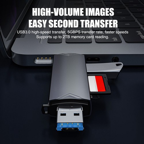 Lecteur de carte mémoire 6 en 1 USB3.0 Type-C SD/Micro SD/SDHC/SDXC OTG téléphone tablette - Photo 5/12