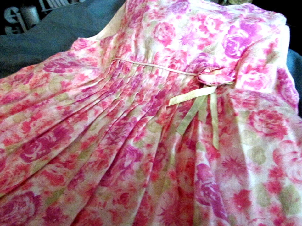 VESTIDO DE VERANO para niña MACCIE & ZOE rosas con volantes adjuntos blanco slip 4T (Nclst 12 Foto 3 de 4