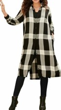 ROAMANS LADIES ULTRA LONG TUNIC BLACK CHECK NEW (ref 196) SALE