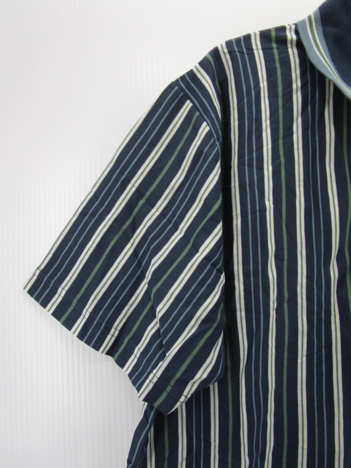 FILA Polo Shirt VINTAGE Savile Row Uomo XL Blu Bianco Pullover Golf Righe Preppy NUOVA