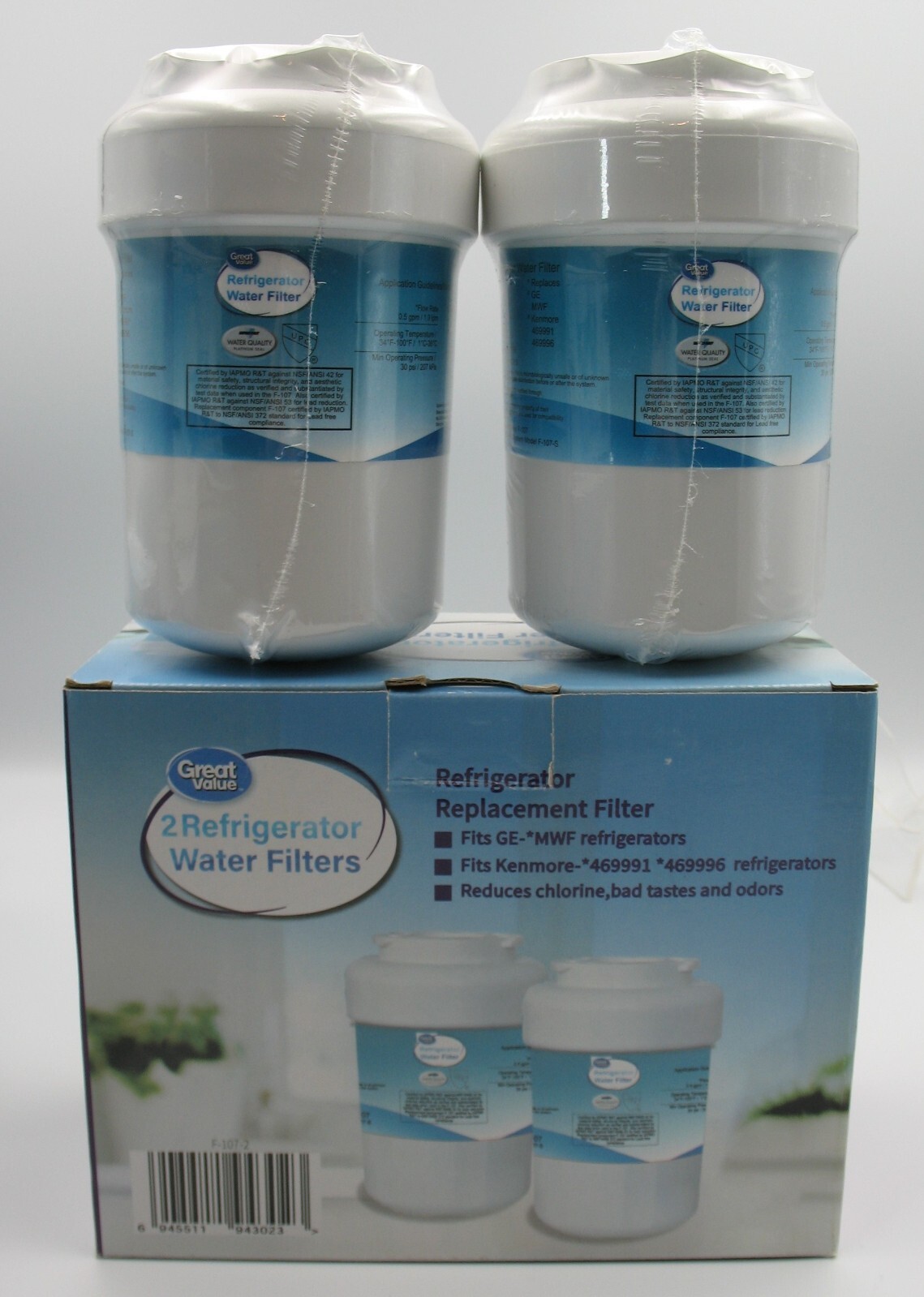 Great Value ~ GE-MFW+ ~ Refrigerator Replacement Filters ~ 2