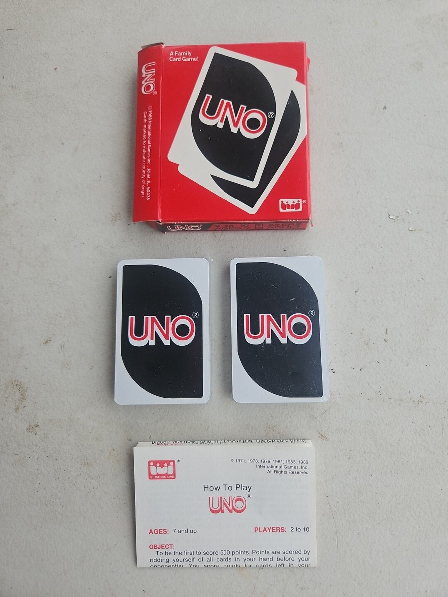 その他 uno 1989 UNO Card Game International Games Inc. 2-10 Players Ages 7+