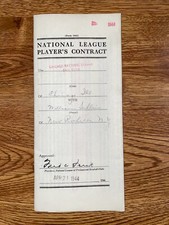 1944 CUBS: NL Contract SIGNED: William Sahlin, D.1988 (w/ Ford Frick HOF)