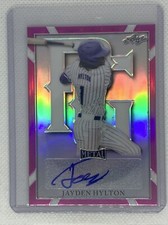 2021 LEAF PERFECT GAME METAL PINK REFRACTOR JAYDEN HYLTON AUTO #7/20