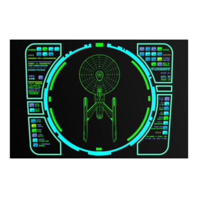 Movie Era TOS LCARS Center Navigation Astrogator Display Poster