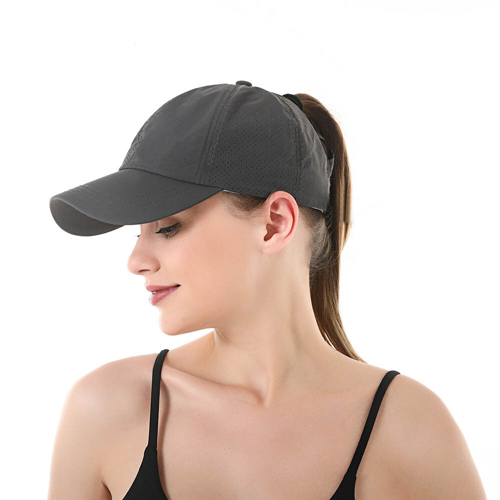 Criss Cross Hat Women Baseball Cap Distressed Ponytail Messy  display picture 1