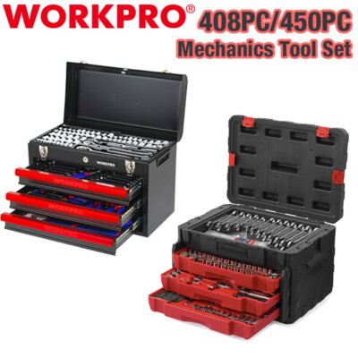 #ad #ad WORKPRO 450PC 408PC Mechanics Tool Set Heavy Duty Case Box Ratchet Socket Wrench $199.99