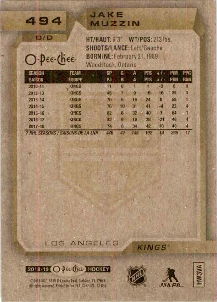 2018-19 O-Pee-Chee Jake Muzzin #494 - Image 2 of 2