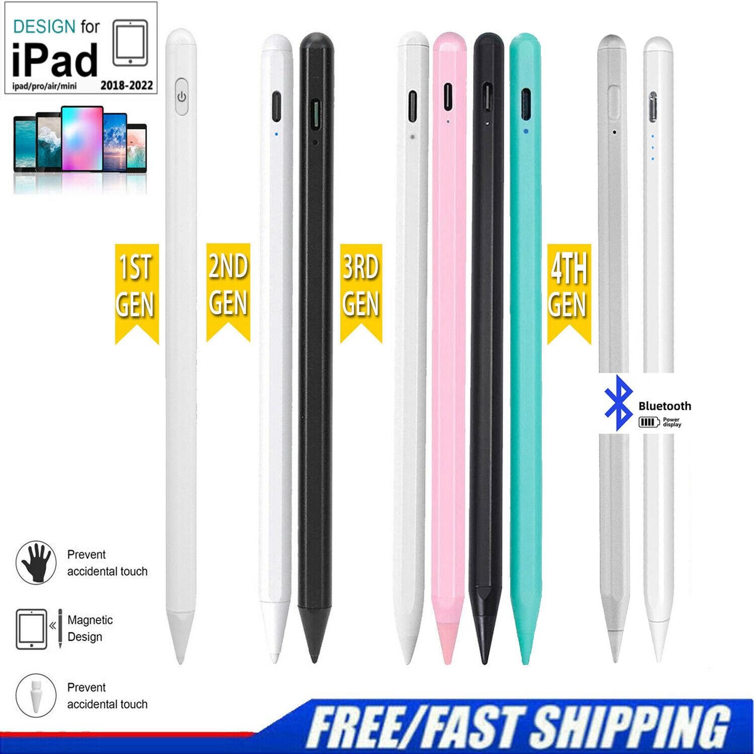 Stylus Pen Pencil For Apple iPad 7/8/9 /Pro 11&12''/Mini 5,6/Air 3rd&4th Gen