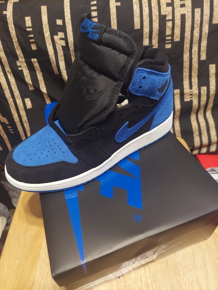 ❤️NIKE Air Jordan 1 ❤️ブラック/ブルー ハイカット Nike Air Jordan Retro 1 Hi OG Royale Black & Blue Size 7Y