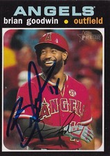 BRIAN GOODWIN SIGNED AUTO'D 2020 TOPPS HERITAGE CARD #618 LOS ANGELES ANGELS
