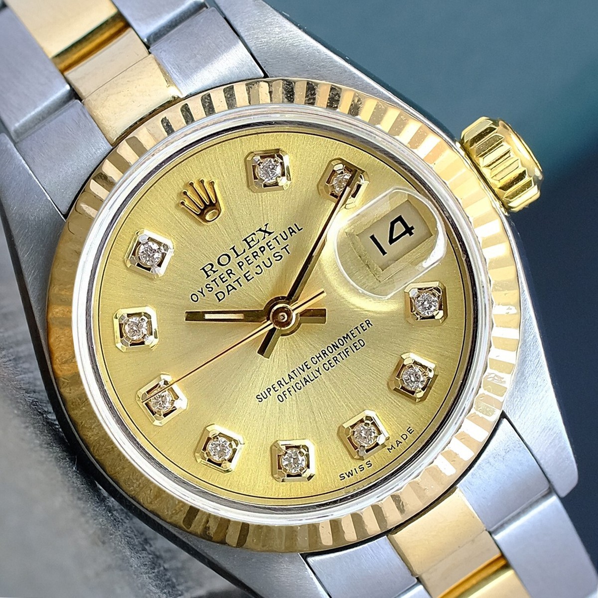 Rolex Lady Datejust 69173 Gold & Steel Champagne Diamond