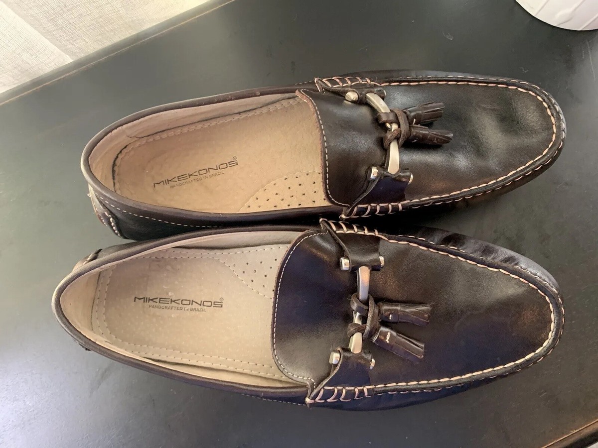 MIKE KONOS Tassel Bit Leather Loafer Brown Men