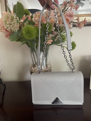 Emporio Armani gray and silver chain shoulder bag NWT With silver rhinestones 