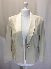 Florence & Fred Women's Blazer Uk 20 Cream Polyester Full Lining Single Button.