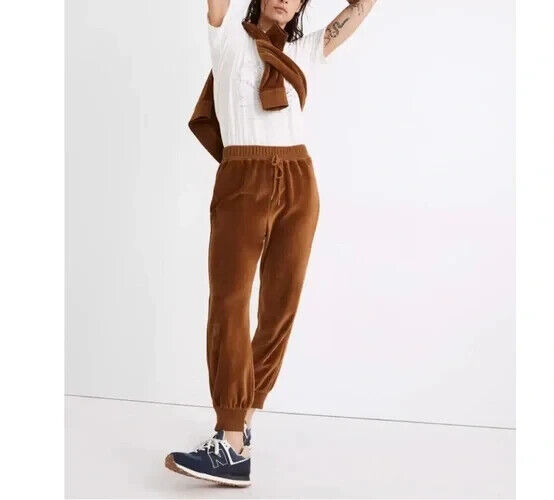 Madewell MWL Velour Slim Joggers in Dried Cedar Womens Size XS
